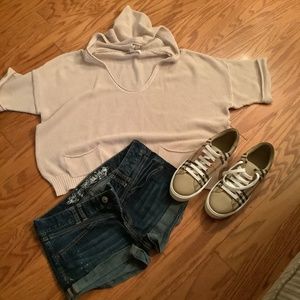 Short Sleeve Hooded Sweater